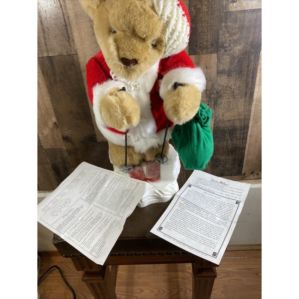 Cubby Bears By Santa's Best Holiday Animation Skiing Bear Vintage 1998 Christmas - Picture 15 of 17